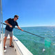 Battery Powered Carbon Fiber Landing Net with Extendable Handle