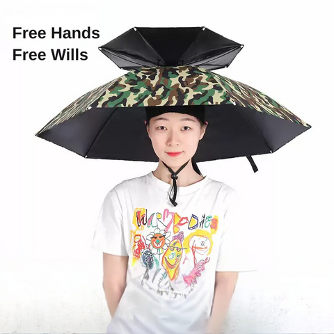 [80CM Wide] Hands-Free Umbrella Hat
