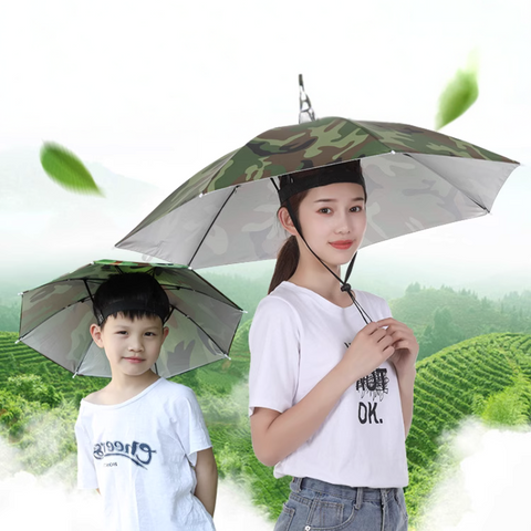 [80CM Wide] Hands-Free Umbrella Hat