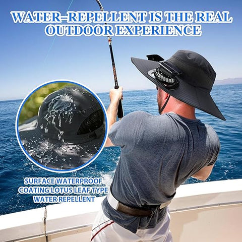 Solar Fan Hat For Outdoor Use