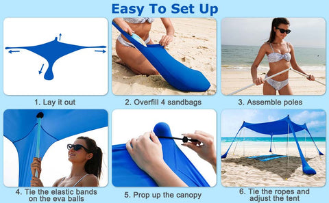 Portable Beach Tent and Sunshine Shelter UPF50+